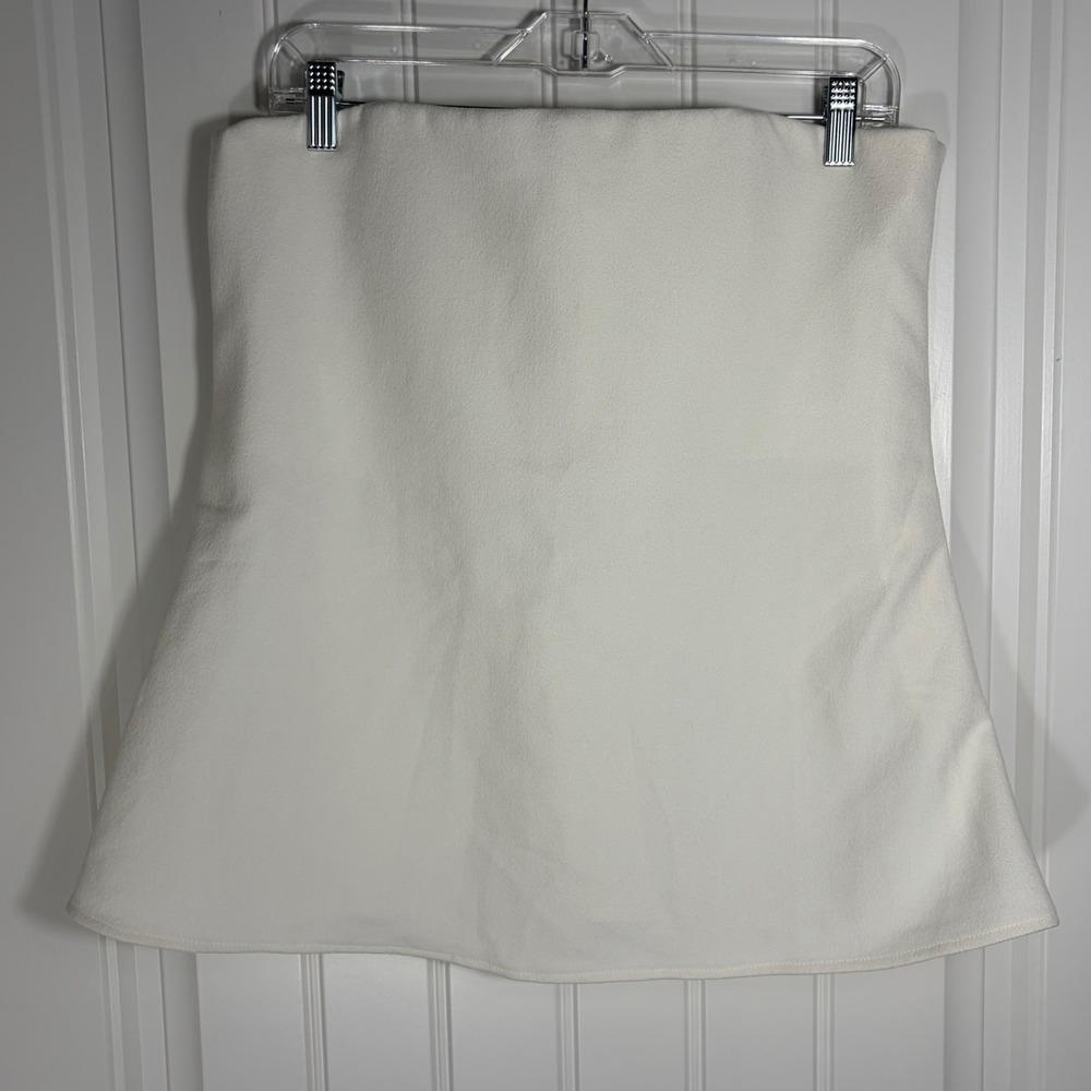 Tuckernuck White Textured Crepe A-Line Mini Skirt Size Large